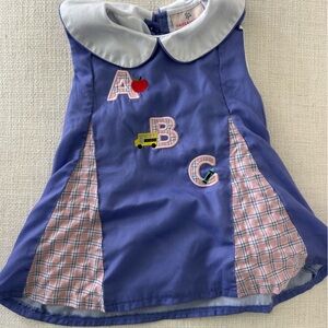 Playful ABC Kids Dress in Blue and Pink